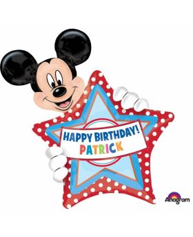 Mickey Mouse Personalised Birthday SuperShape Foil Balloon