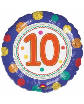 SpotOn 10th Happy Birthday Foil Balloon 17"