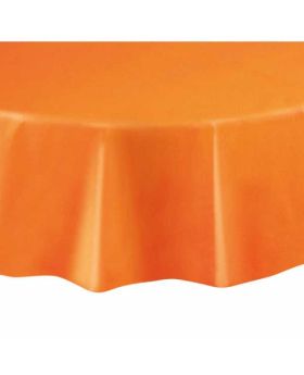 Value Orange Round Plastic Tablecover