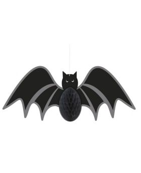Hanging Honeycomb Bat Halloween Decoration