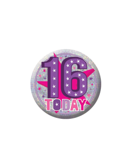 Happy 16th Birthday Holographic Badge