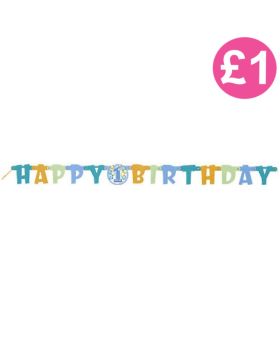 First Birthday Blue Jointed Banner
