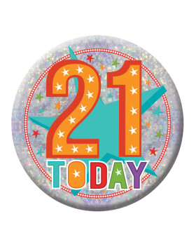21 Today Birthday Holographic Badge