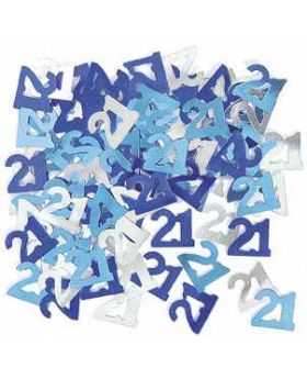 Blue Glitz 21 Party Confetti