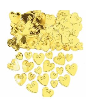  Gold Loving Hearts Embossed Confetti