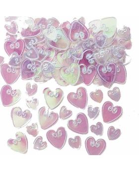 Iridescent Loving Hearts Embossed Confetti