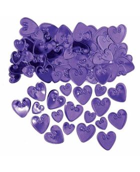 Plum Loving Hearts Embossed Confetti