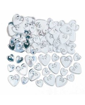  Silver Loving Hearts Embossed Confetti