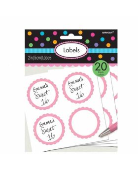 Light Pink Candy Buffet Scalloped Blank Labels
