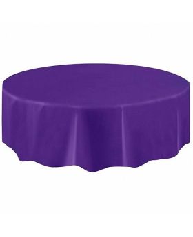 New Purple Plastic Round Plastic Tablecovers 2.13m