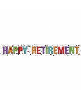 Happy Retirement Holographic Foil Banner