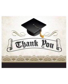 Graduation Cap & Gown Thank You Cards pk8