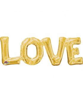 "Love" Phrase Gold Supershape Foil Balloon
