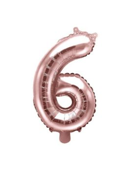Rose Gold Number 6 Air Fill Foil Balloon 14"