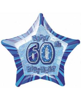 Blue Glitz Star 60 Foil Party Balloon