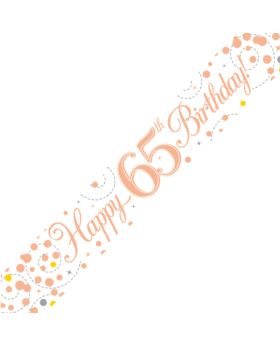 Rose Gold Sparkling Dots 65th Birthday Foil Balloon