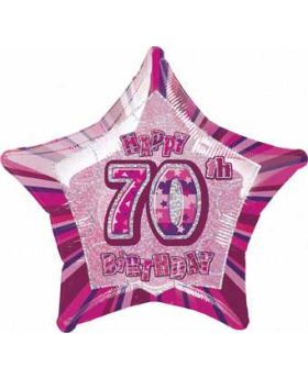 Pink Glitz Star 70 Foil Party Balloon