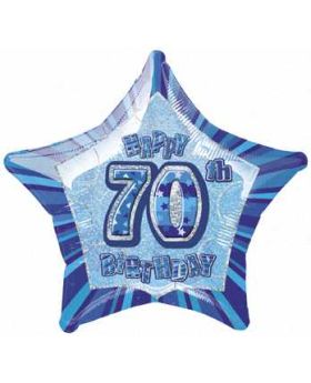Blue Glitz Star 70 Foil Party Balloon