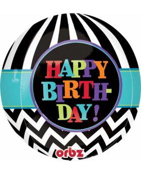 Happy Birthday Orbz Foil Balloon