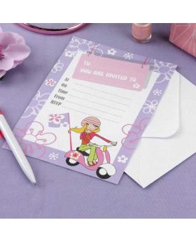 Scooter Girls Party Invitations pk10