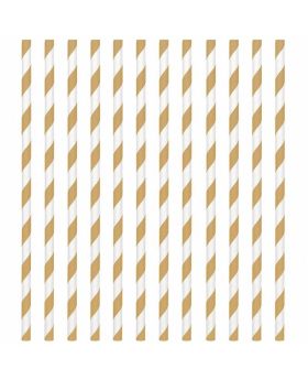 Gold Paper Straws, pk24