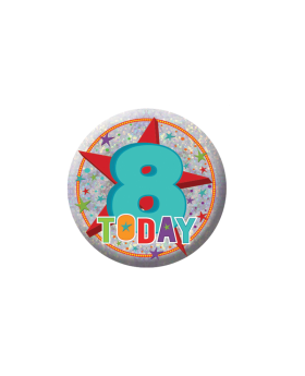 Happy 8th Birthday Holographic Badge