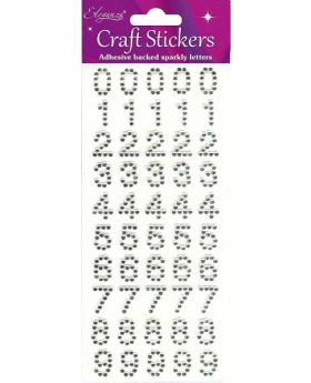 Numbers Clear/silver Craft Stickers
