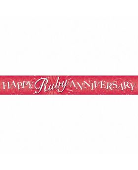 Foil Banner Happy Ruby Anniversary Holographic
