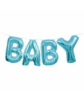 Blue 'Baby' Letter Foil Balloon Banner Kit 14''