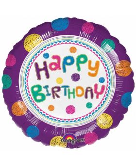 SpotOn Happy Birthday Foil Balloon 17"