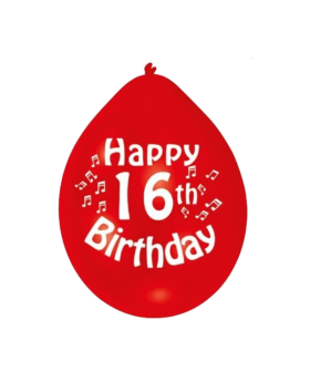 16th Birthday Latex Balloons 9"