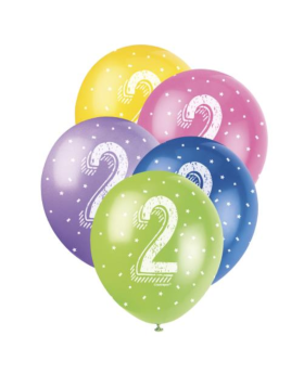 Age 2 Birthday Latex Balloons 12"