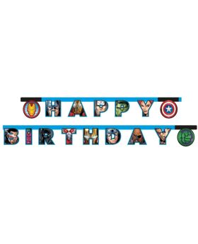 Mighty Avengers Happy Birthday Letter Banner 2m