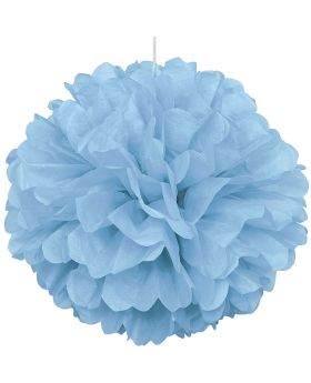 Baby Blue Paper Puff Ball Party Decoration 40cm