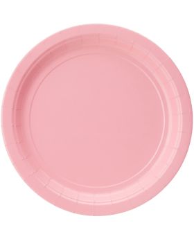 8 Baby Pink Paper Dinner Plates 