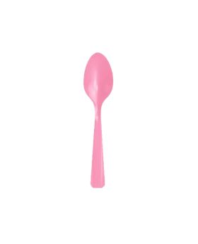20 Baby Pink Plastic Spoons