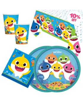 Baby Shark Party Tableware Pack for 16