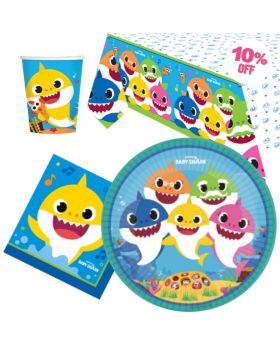 Baby Shark Party Tableware Pack for 8
