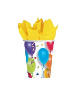 8 Balloons & Stars Party Cups