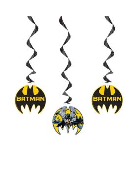 3 Batman Party Hanging Swirls