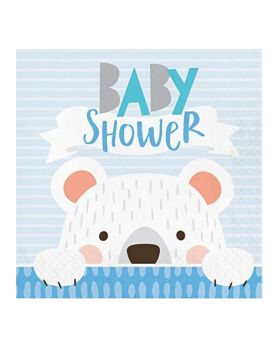 Birthday Bear Baby Shower Napkins 33cm x 33cm, pk16
