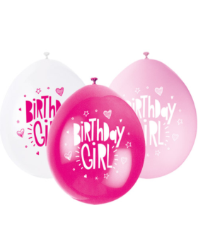 Happy Birthday Girl Latex Balloons 9"