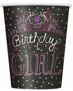 Sweet Birthday Girl 9oz Paper Cups, 8 pk