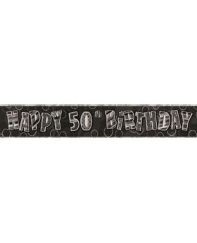 Black Age 50 Party Banners