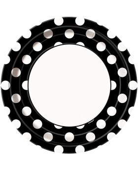 Black Polka Dot Dinner Plates