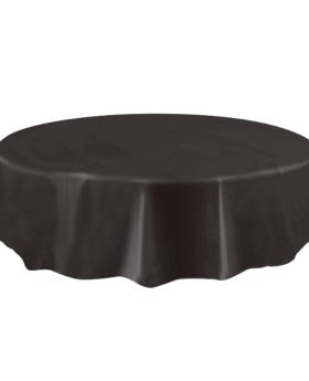 Black Round Plastic Tablecover