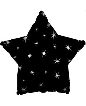 Black Sparkle Star Foil Balloon