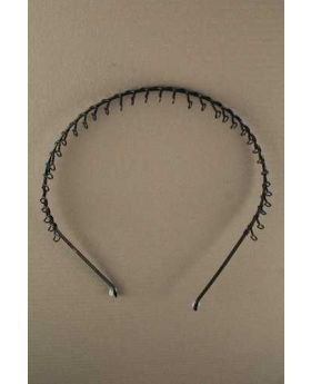 Black Metal Alice Band with Wire Hair Comb (HD976)