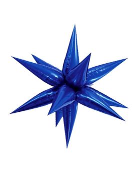 Large Blue Glitz 3D Star Foil Balloon