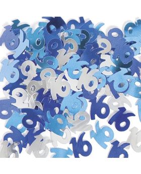 Blue Glitz Age 16 Confetti